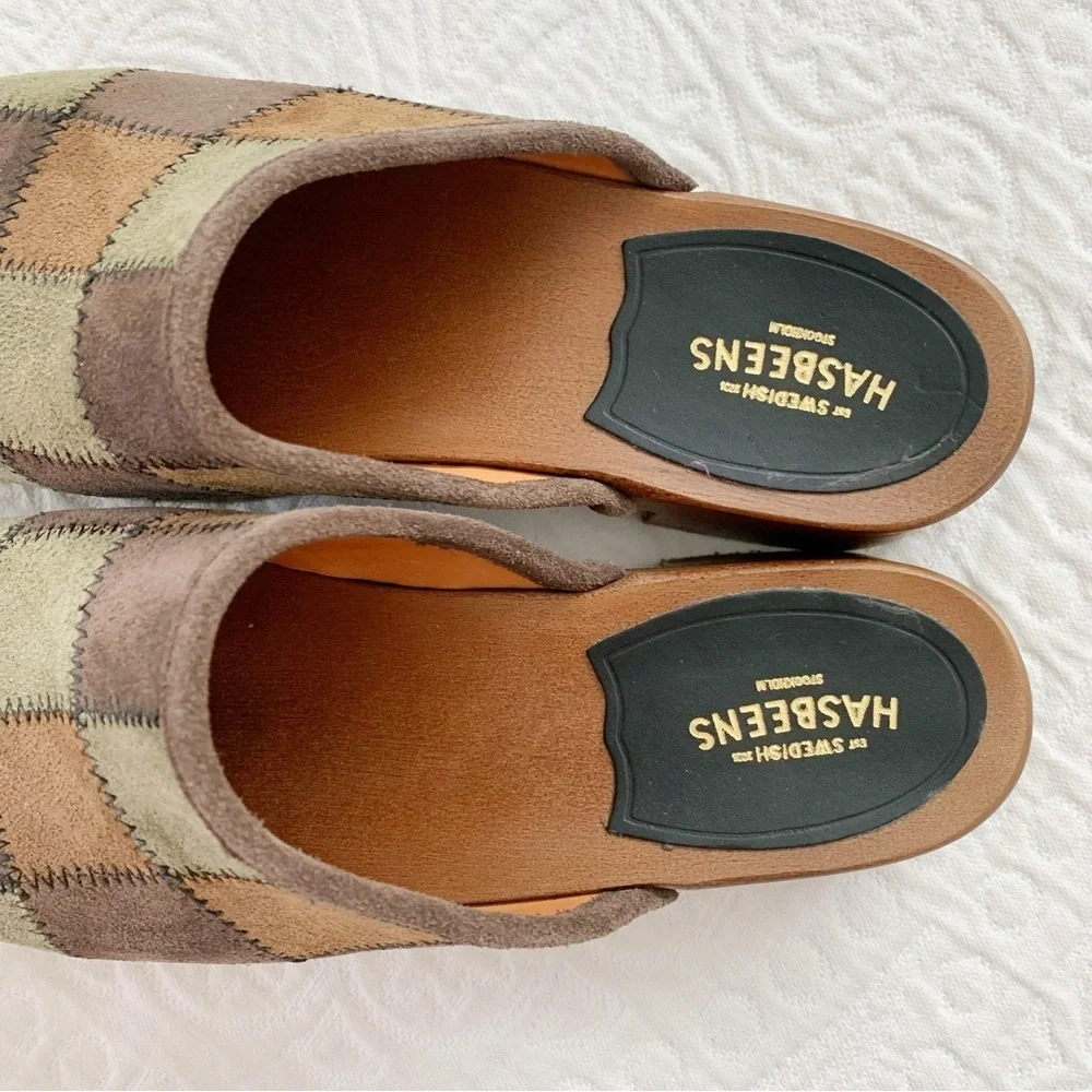🔥 Swedish Hasbeens‎ Suede Patch Clog in Patchwork Suede - Picture 5 of 7